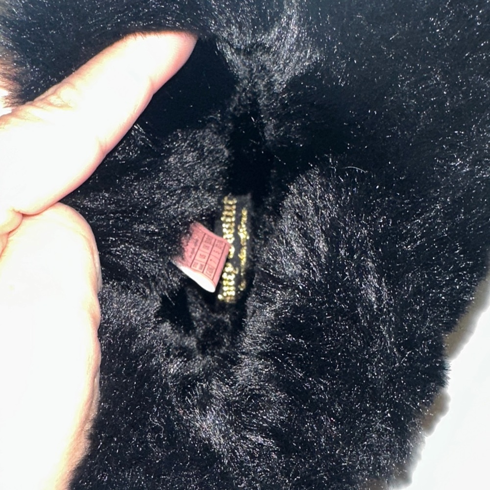 Juicy Couture Black Boots with Fur and Ribbon - Picture 8 of 9